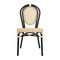 Merrick Lane Toulon Set of Four Stacking Thonet Bistro Style Chair, PE Cane Rattan Seat, and Metal Frame for Indoor/Outdoor Use